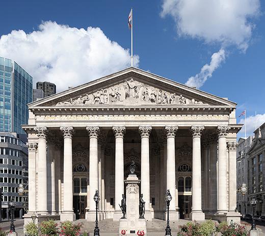 The Royal Exchange building in London